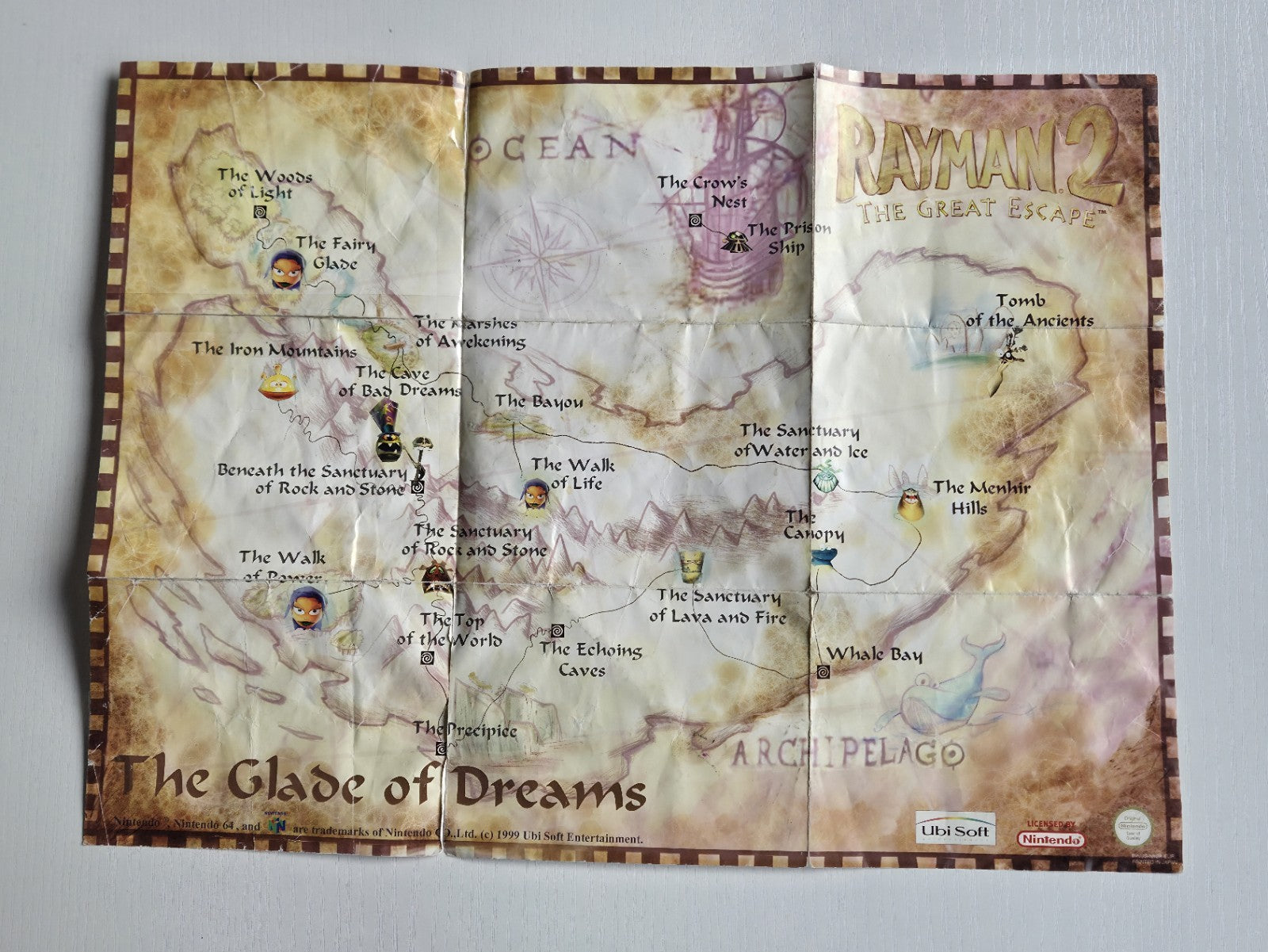 N64 Nintendo 64 Rayman 2 The Great Escape Poster Reklame Flyer Insert EUR