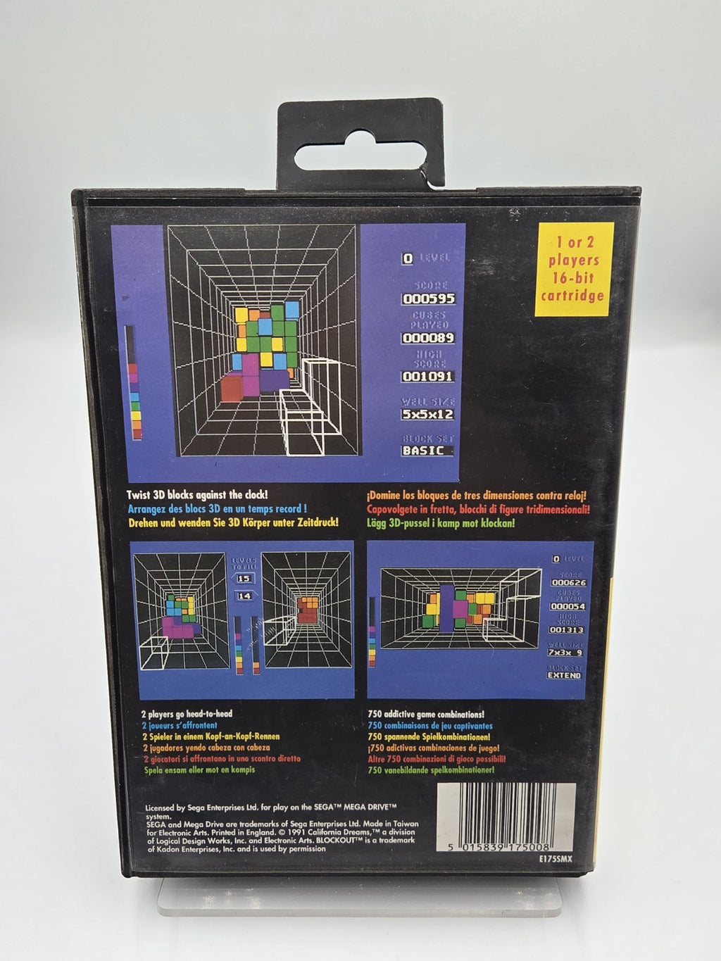 Sega Mega Drive Spiel Blockout mit OVP und Anleitung Multilingual 