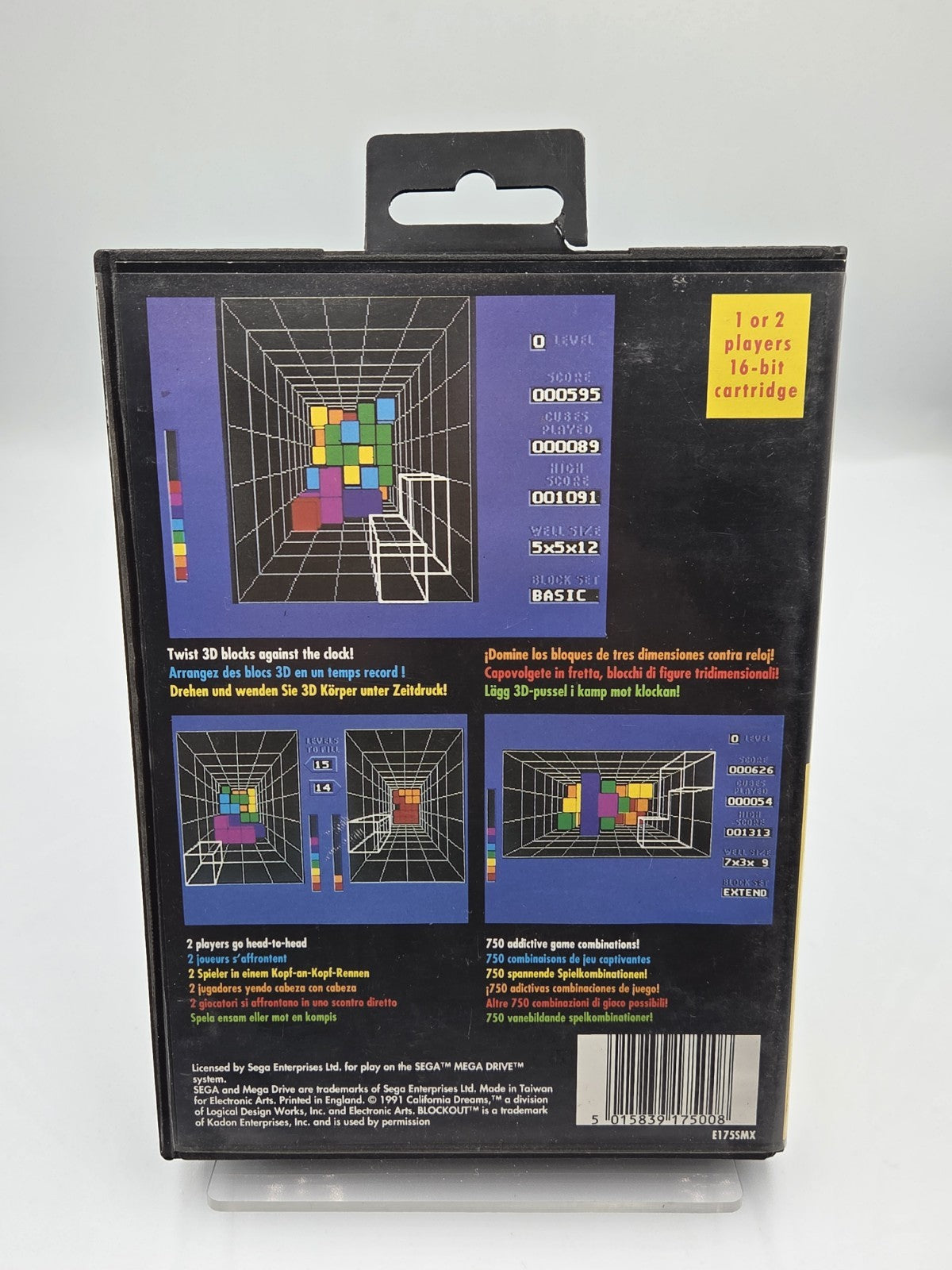 Sega Mega Drive Spiel Blockout mit OVP und Anleitung Multilingual 