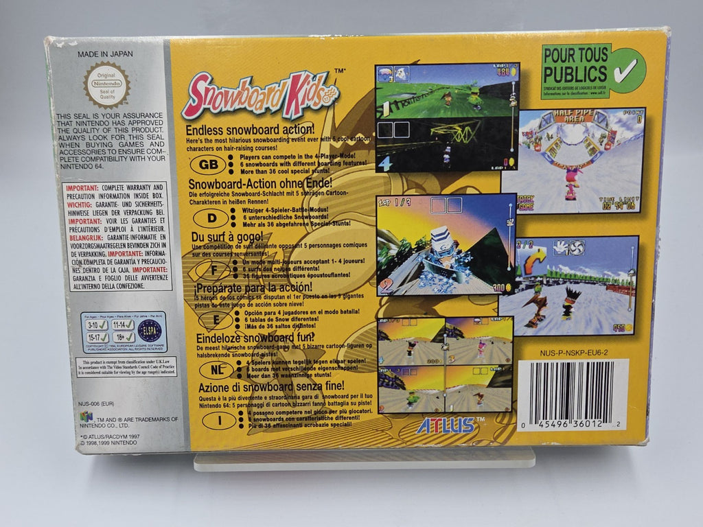N64 Nintendo 64 Spiel Snowboard Kids mit OVP und Anleitung EUR