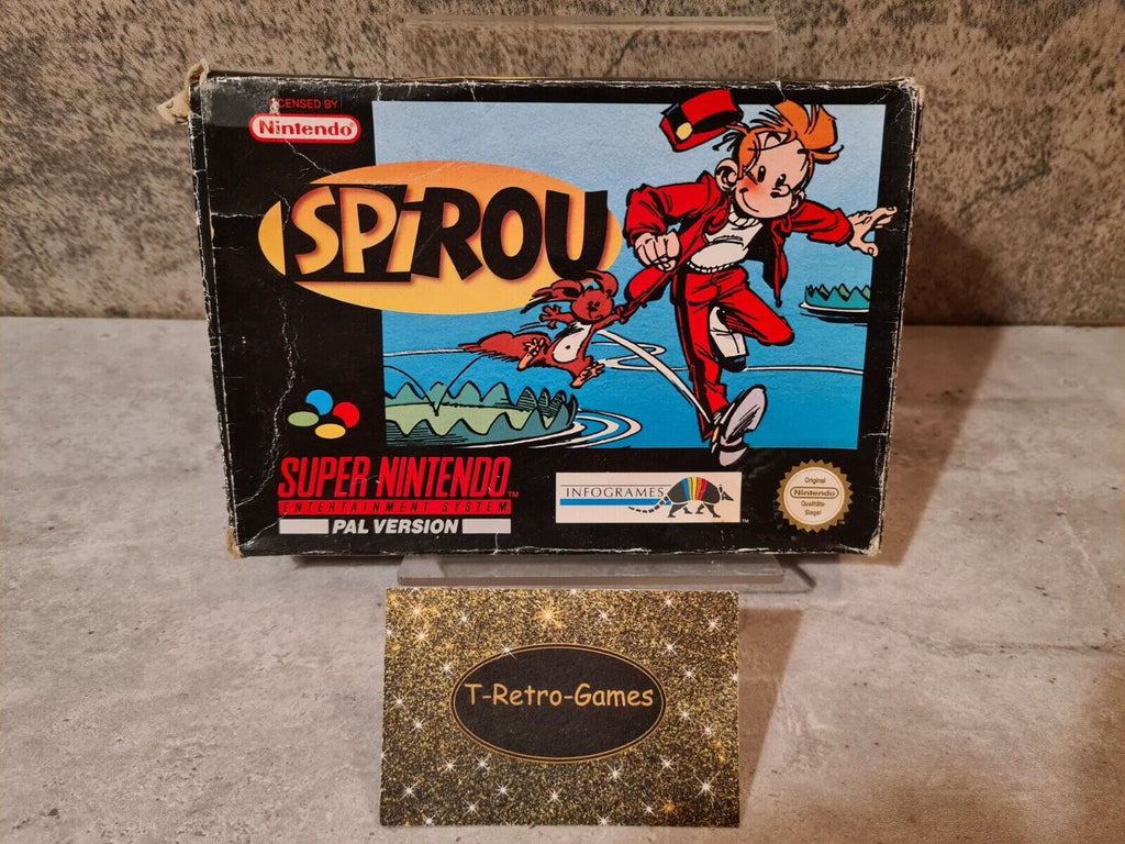 SNES Super Nintendo Spirou / Robbedoes mit OVP und Anleitung NOE - T-Retro-Games 