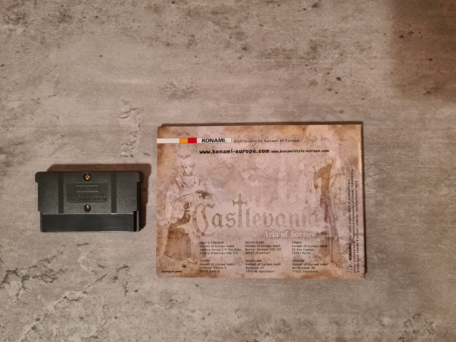 Nintendo Gameboy Advance Castlevania Aria of Sorrow + OVP+Anleitung + Poster EUR - T-Retro-Games 
