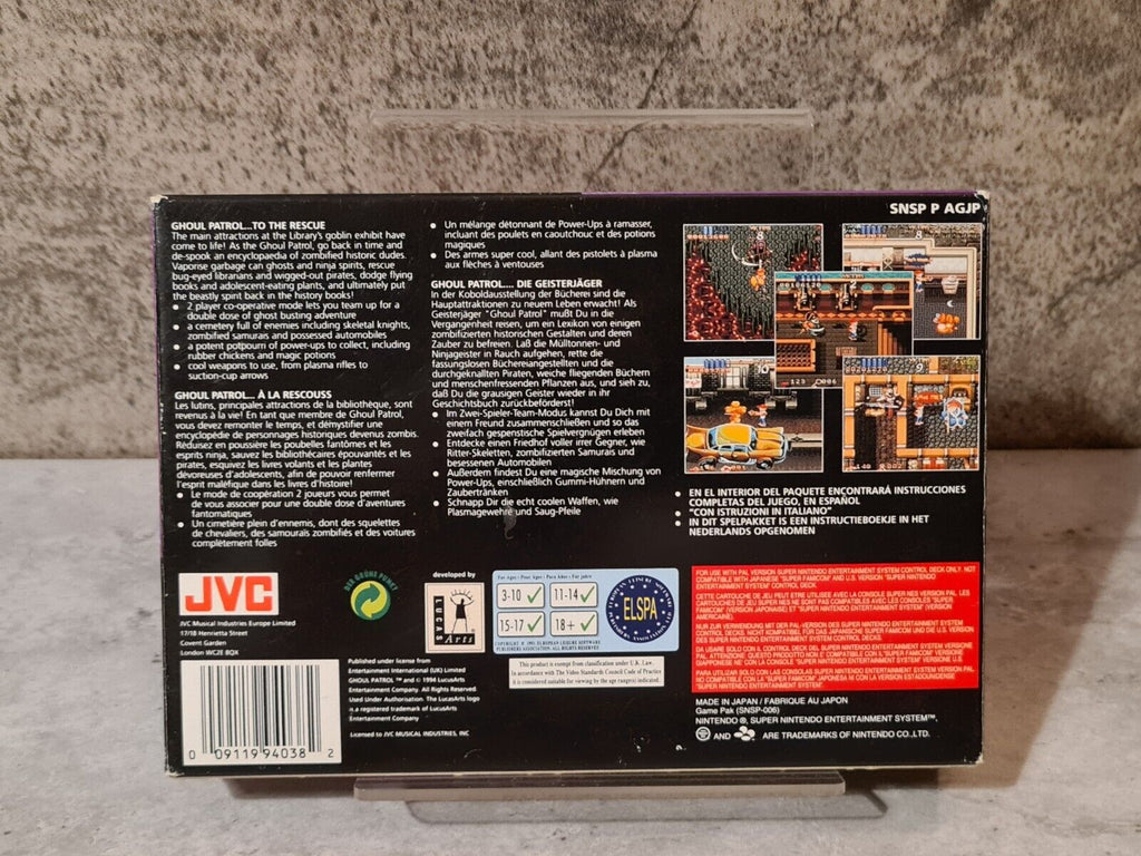 SNES Super Nintendo Ghoul Patrol mit OVP und Anleitung EUR - T-Retro-Games 