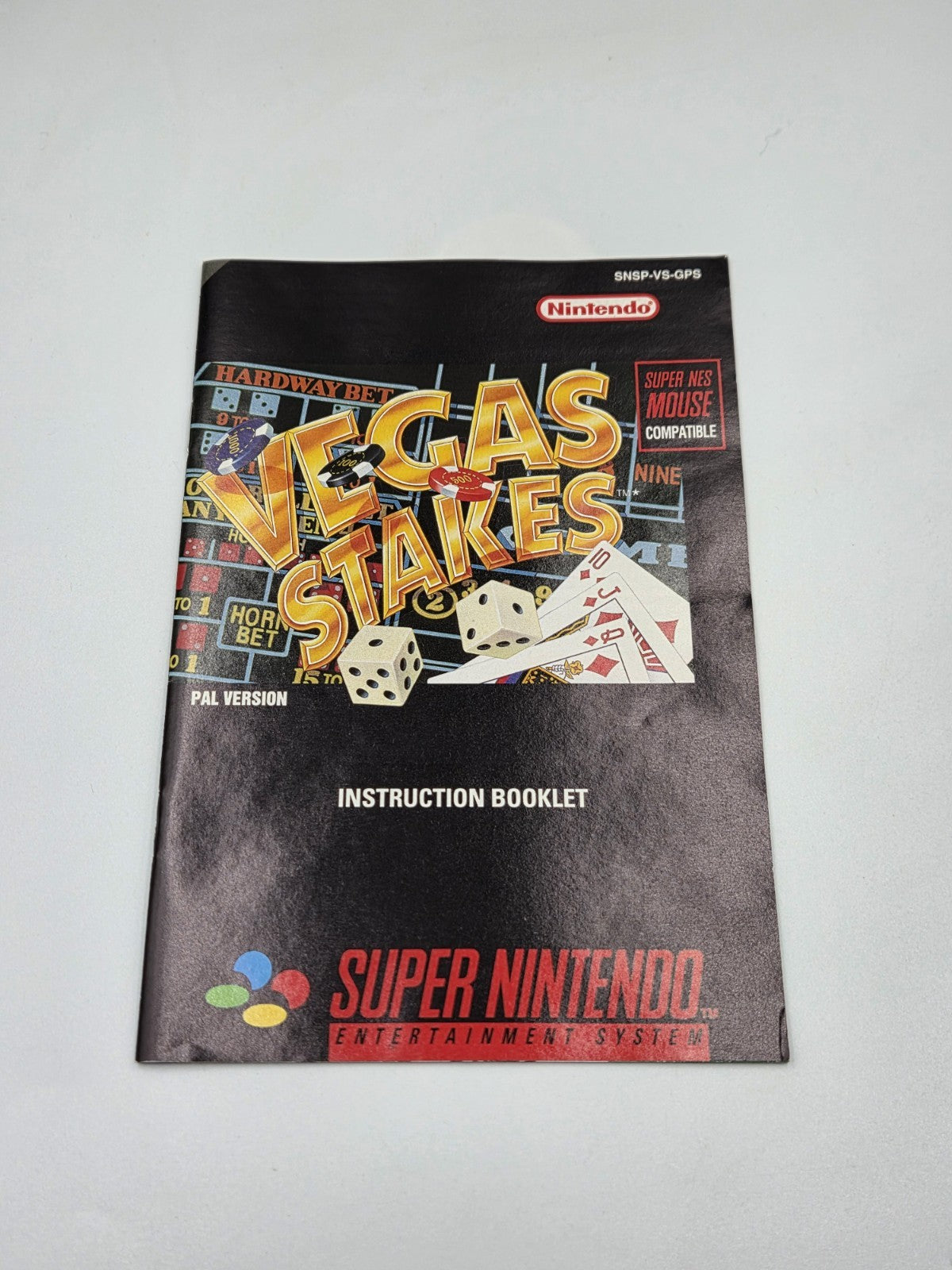 SNES Super Nintendo Vegas Stakes mit OVP und Anleitung GPS