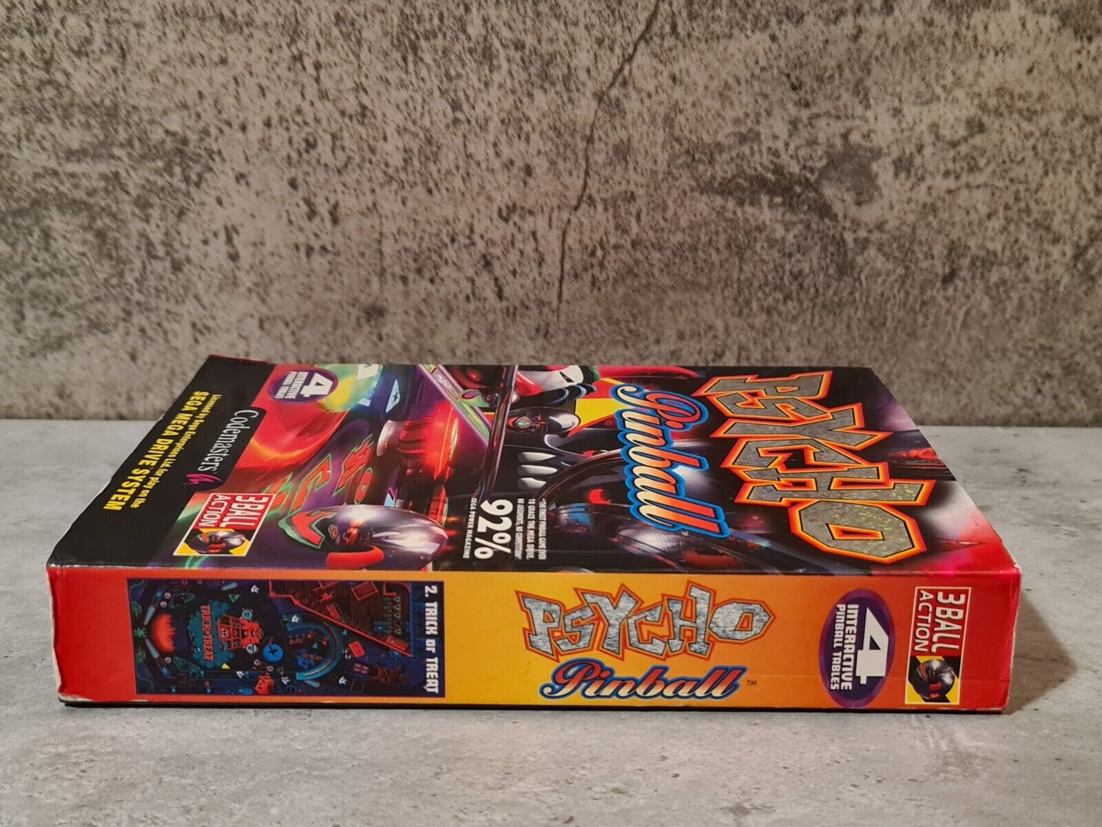 Sega Mega Drive Psycho Pinball mit OVP und Anleitung Multi Language Pappschuber - T-Retro-Games 