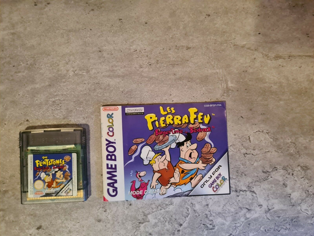 Nintendo Game Boy Color Les Pierrafeu Burgertime mit OVP und Anleitung FRA - T-Retro-Games 