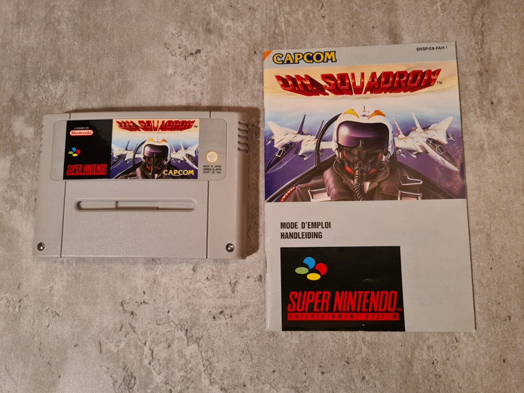 SNES Super Nintendo UN Squadron mit OVP und Anleitung FAH - T-Retro-Games 