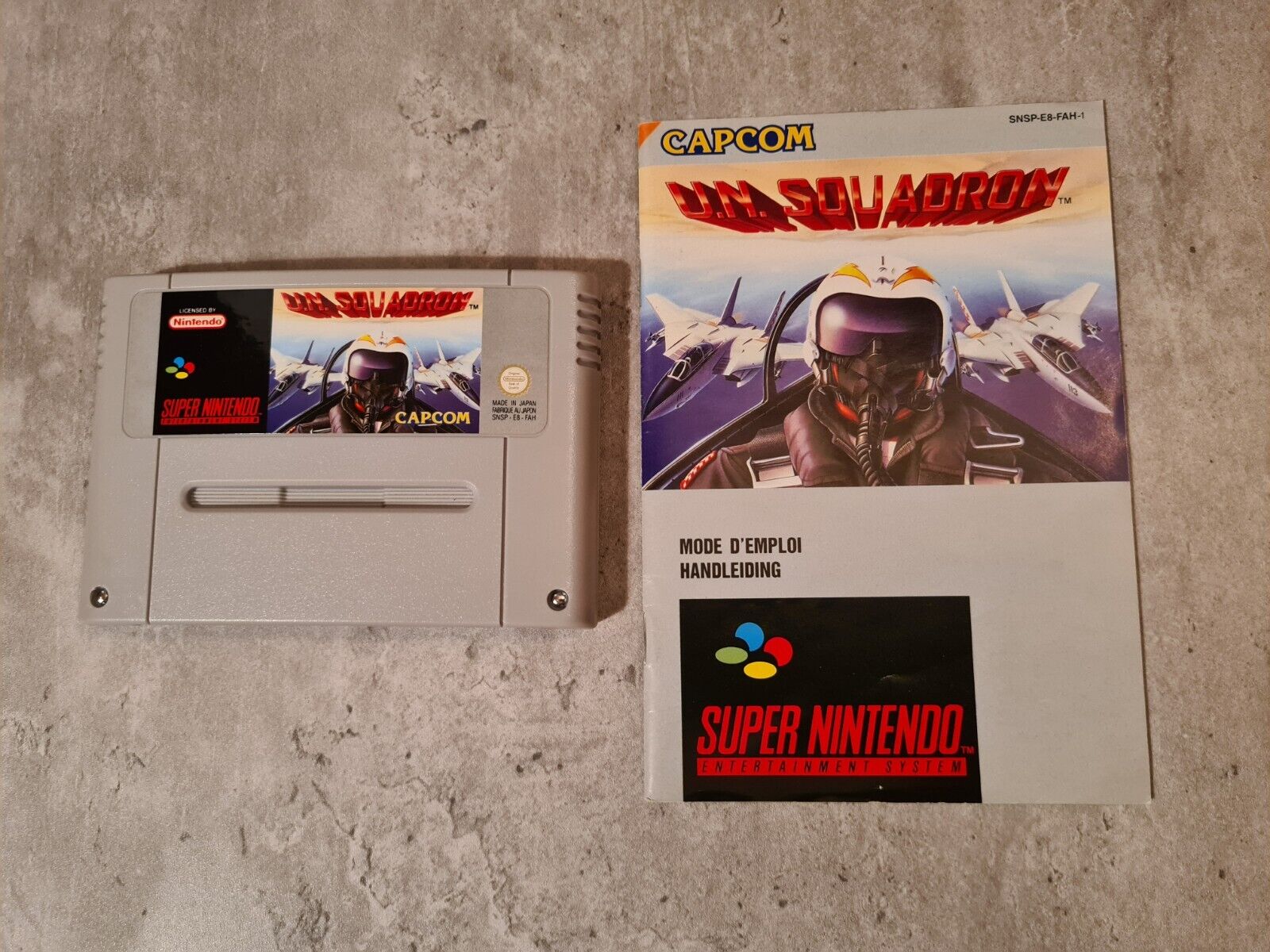 SNES Super Nintendo UN Squadron mit OVP und Anleitung FAH - T-Retro-Games 