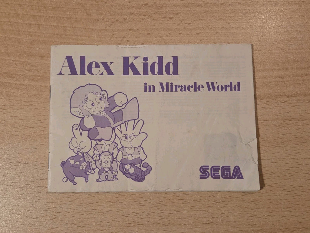 Sega Master System Alex Kidd in Miracle World Instruction Booklet USA