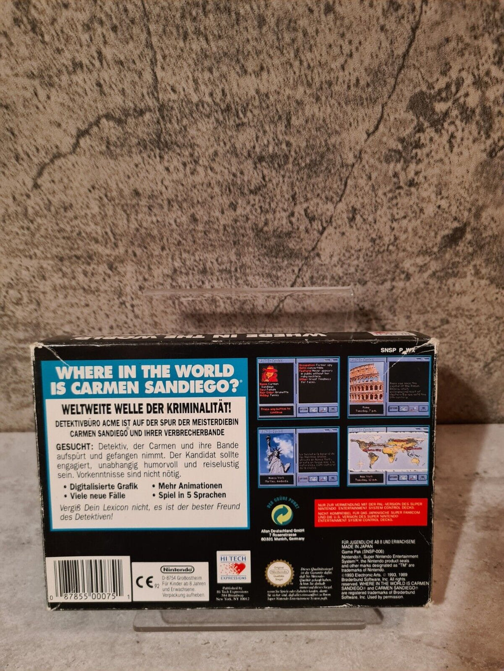 SNES Super Nintendo Where In This World is Carmen Sandiego + OVP + Anleitung NOE - T-Retro-Games 