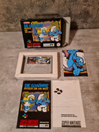 Super Nintendo Die Schlümpfe Reisen um die Welt + OVP + Anleitung + Poster NOE - T-Retro-Games 