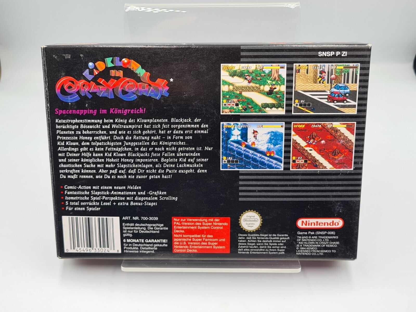 SNES Super Nintendo Kid Klown in Crazy Chase New Old Stock Neu unbenutzt - T-Retro-Games 