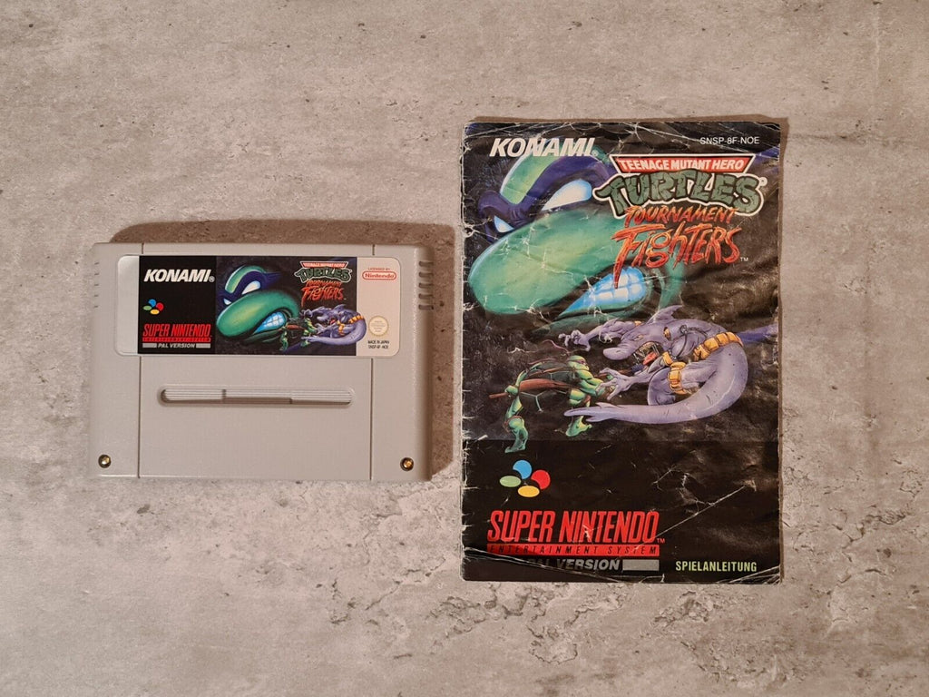 SNES Super Nintendo Turtles Tournament Fighters mit OVP und Anleitung NOE - T-Retro-Games 