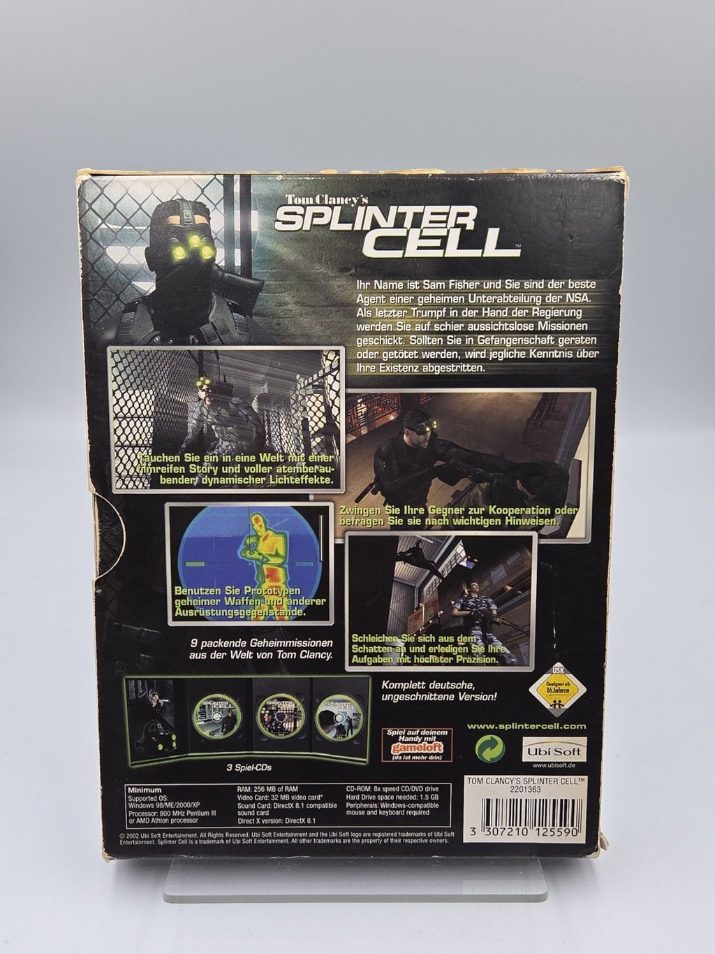 PC-CD Rom Tom Clancy's Splinter Cell 3 CDS Pappschuber  Deutsch + Jewel Case
