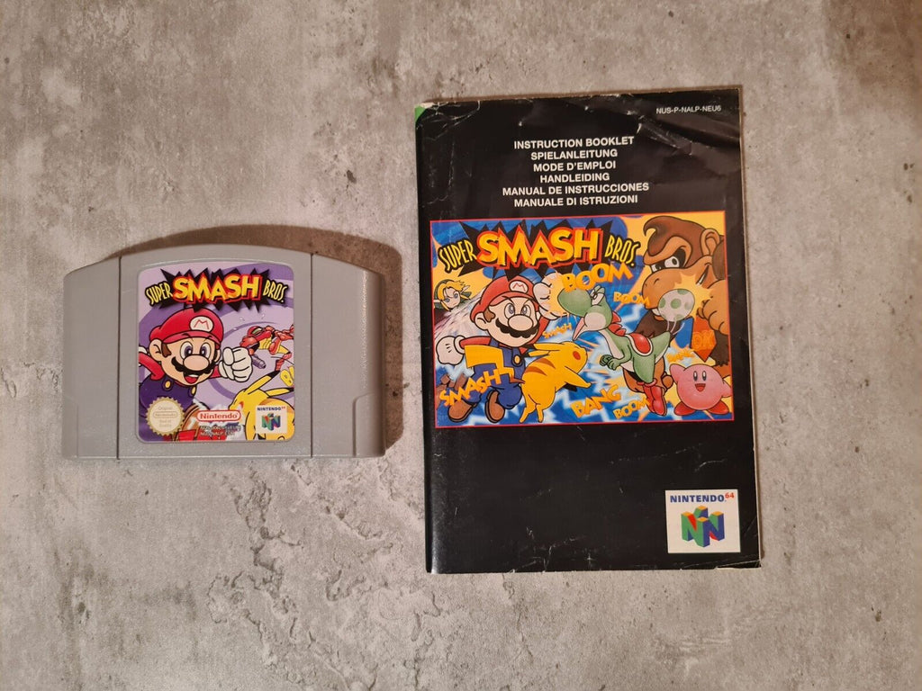 N64 Nintendo 64 Super Smash Bros. mit OVP und Anleitung EUR - T-Retro-Games 