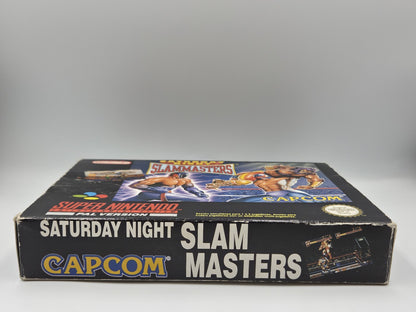 SNES Super Nintendo Saturday Night Slammasters Leer OVP Empty Box ESP