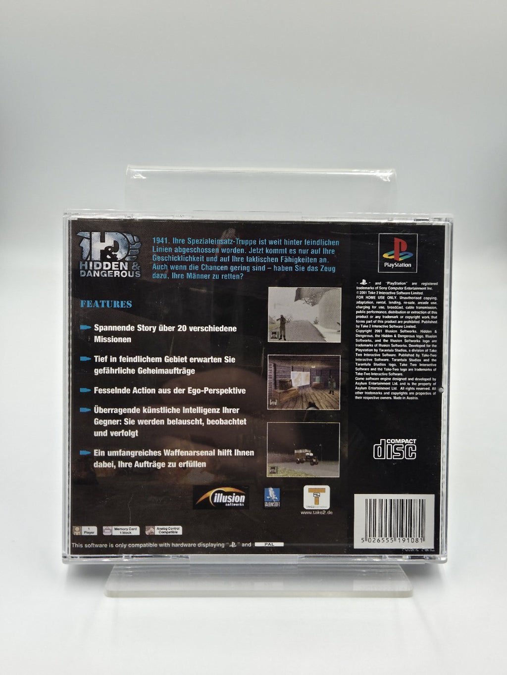 PS1 Playstation 1 Spiel Hidden & Dangerous mit OVP und Anleitung Deutsch