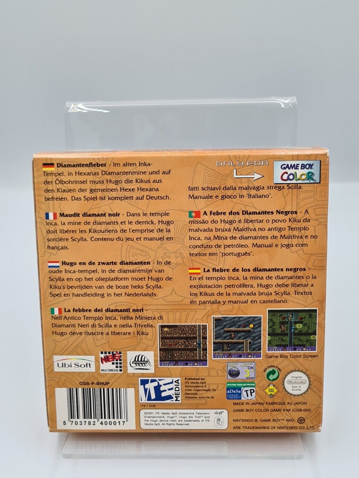 Nintendo Game Boy Color Spiel Hugo mit OVP und Anleitung EUR - T-Retro-Games 