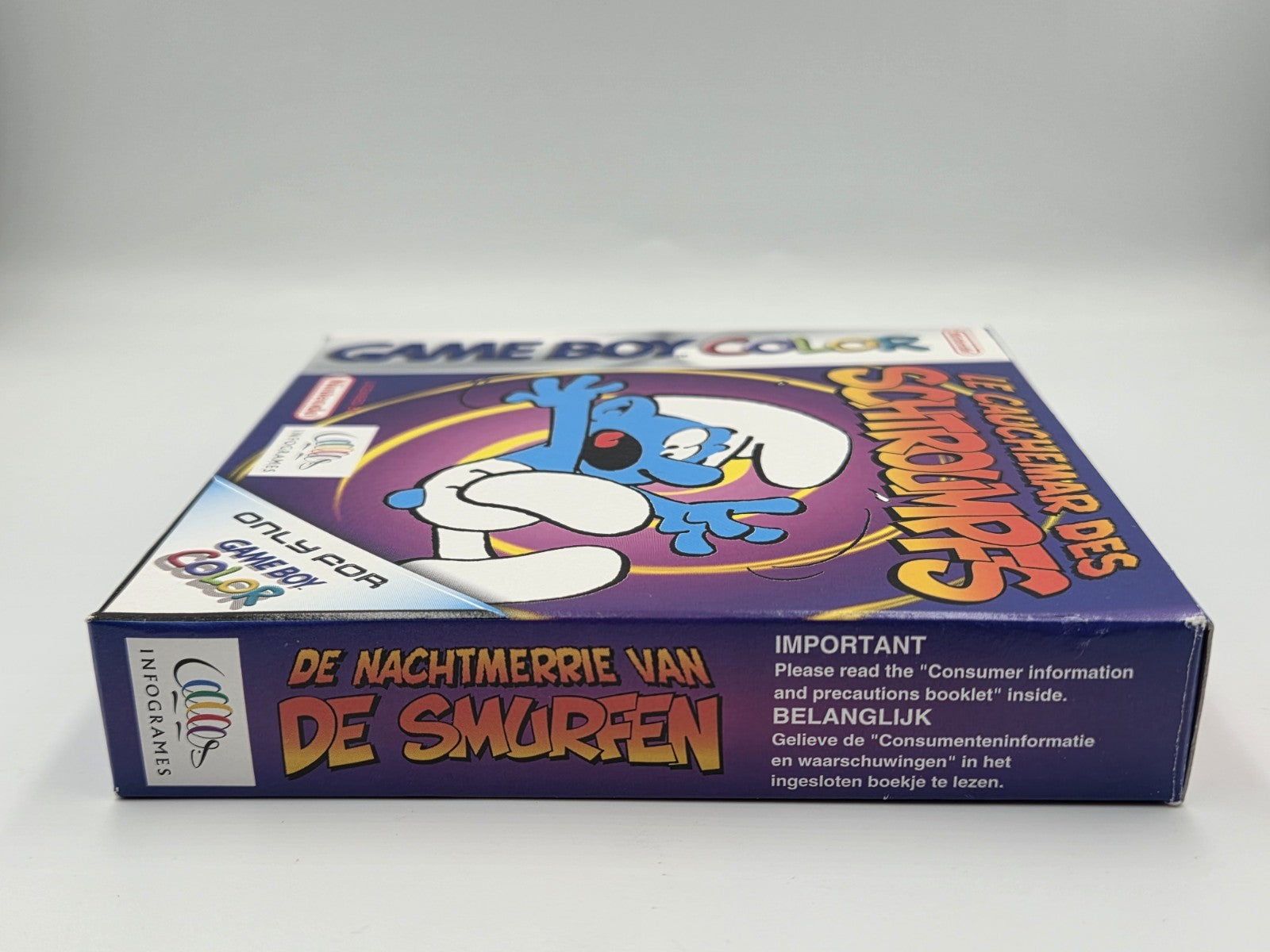 Nintendo Game Boy Color Le Cauchemar Des Schtroumpfs mit OVP und Anleitung FAH