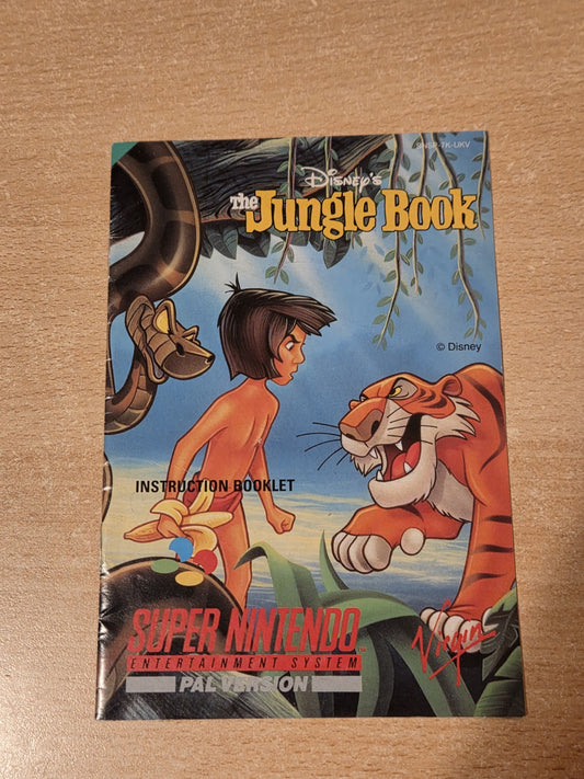 SNES Super Nintendo Disney's The Jungle Book Instruction Booklet UKV