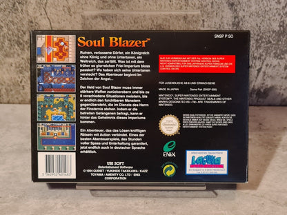 SNES Super Nintendo Soul Blazer mit OVP und Anleitung NOE/SFRG - T-Retro-Games 