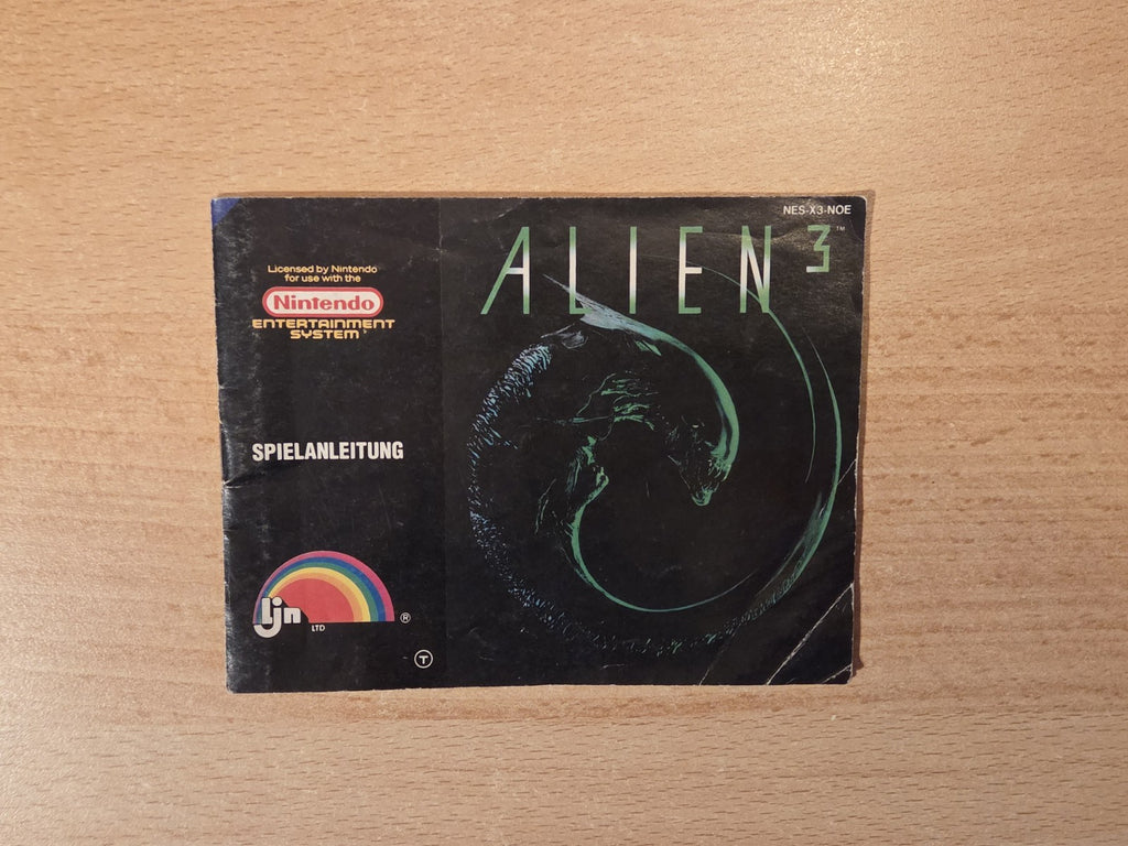 NES Alien 3 Spielanleitung Instruction Booklet NOE