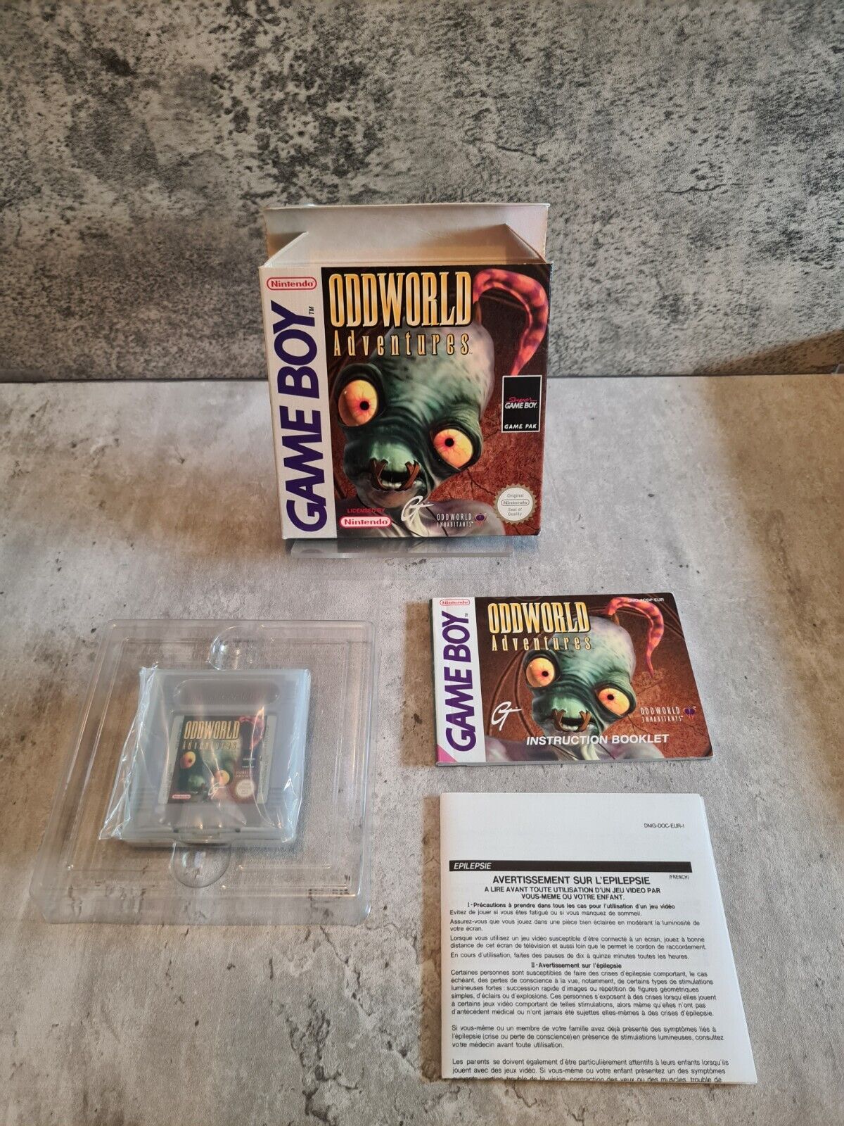 Nintendo Gameboy Classic Oddworld Adventures mit OVP und Anleitung EUR - T-Retro-Games 