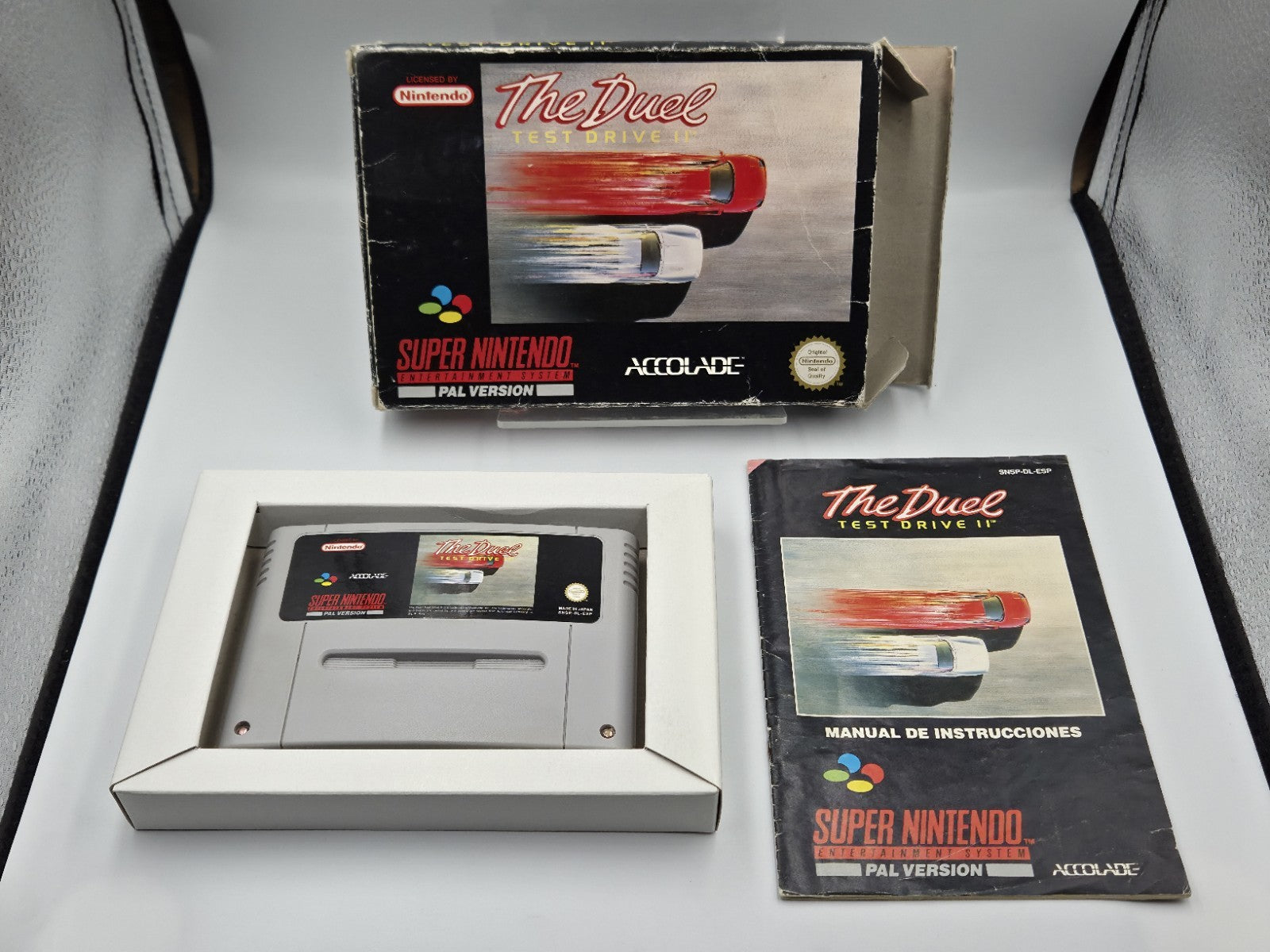 SNES Super Nintendo The Duel Test Drive II mit OVP und Anleitung ESP