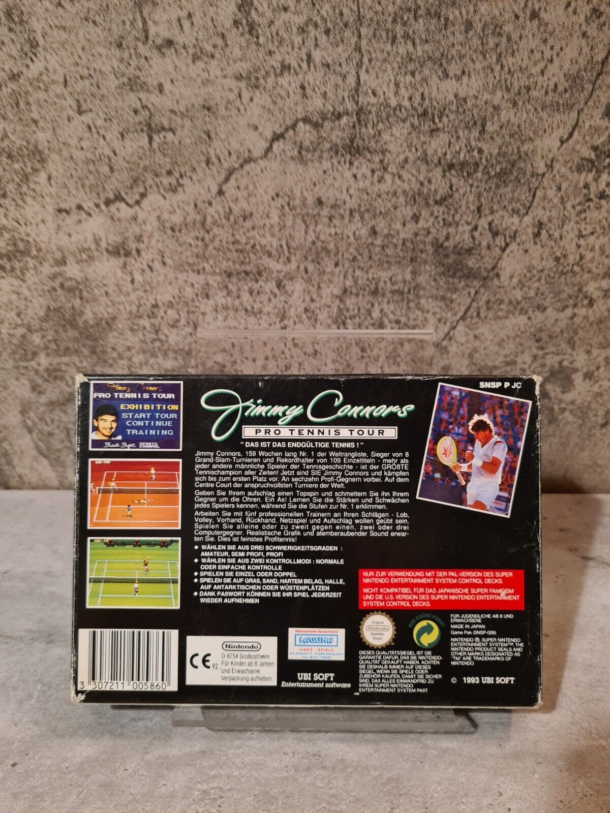 SNES Jimmy Connors Pro Tennis Tour mit OVP und Anleitung NOE - T-Retro-Games 