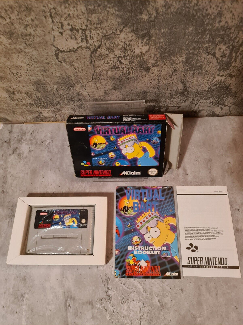 SNES Super Nintendo Virtual Bart mit OVP und Anleitung EUR - T-Retro-Games 