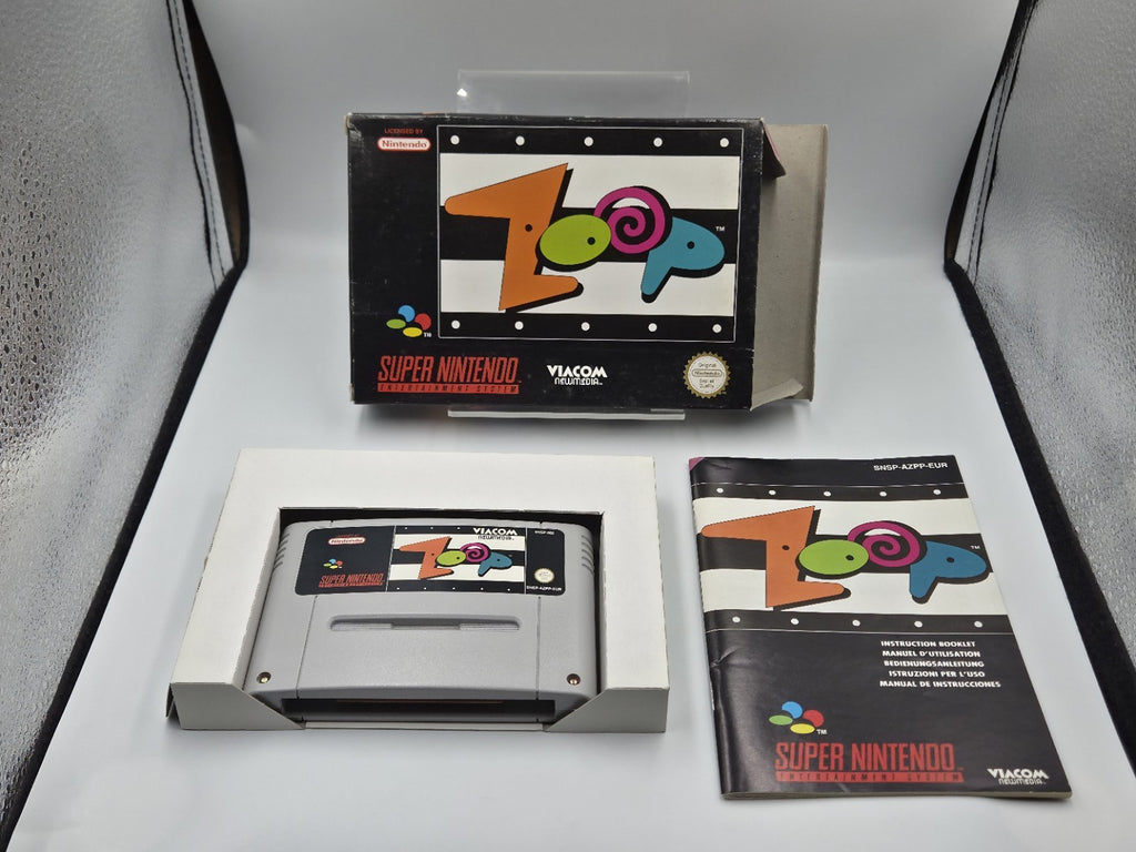 SNES Super Nintendo Spiel Zoop mit OVP und Anleitung EUR