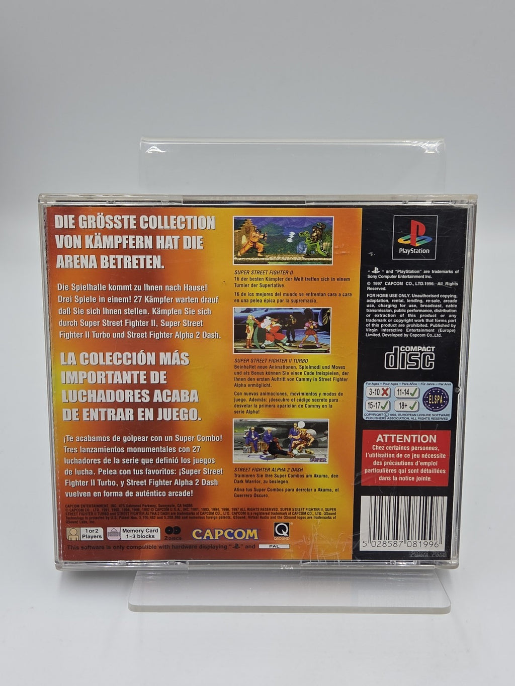 PS1 Playstation 1 Street Fighter Collection mit OVP + Anleitung  2 Discs