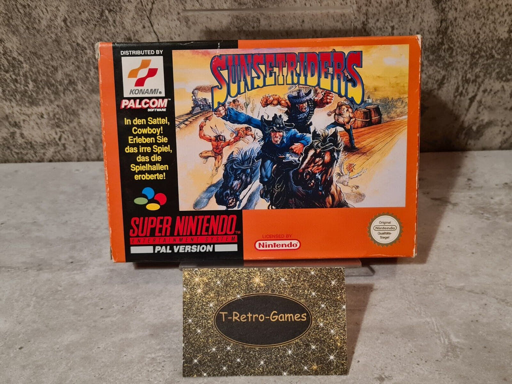 SNES Super Nintendo Sunset Riders mit OVP und Anleitung NOE - T-Retro-Games 