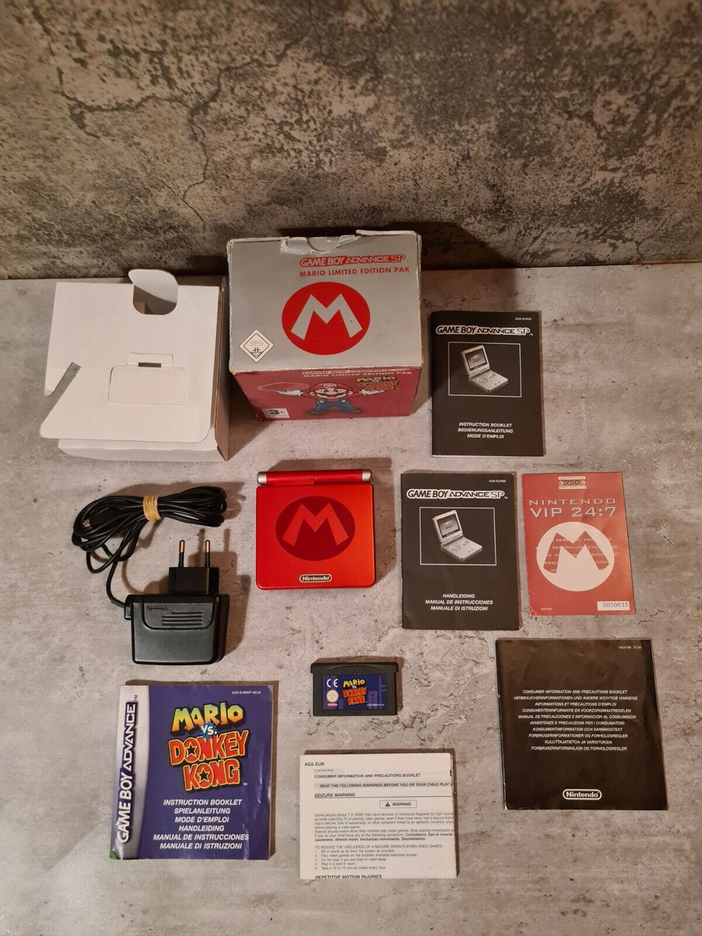 Game Boy Advance SP Mario Limited Edition Pak OVP Konsole Console AGS-001 - T-Retro-Games 