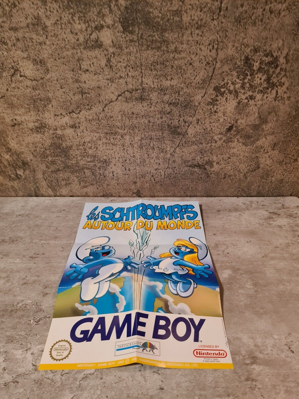 Game Boy Classic Les Schtroumpfs Autour Du Monde + OVP + Anleitung + Poster FAH - T-Retro-Games 