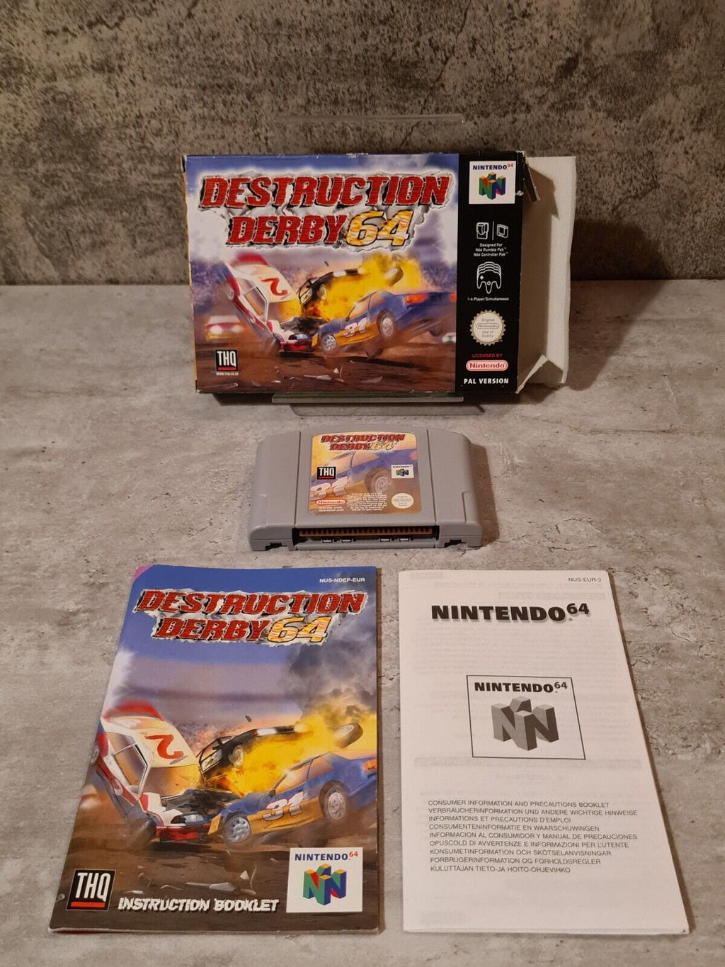 N64 Nintendo 64 Destruction Derby 64 mit OVP und Anleitung EUR - T-Retro-Games 