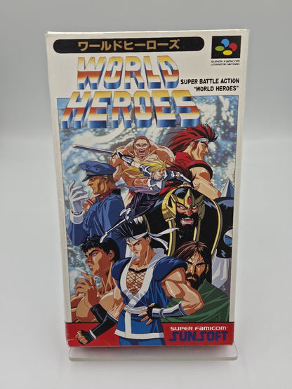 SFC Super Famicom World Heroes mit OVP Japan