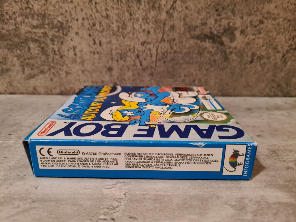Game Boy Classic Les Schtroumpfs Autour Du Monde + OVP + Anleitung + Poster FAH - T-Retro-Games 
