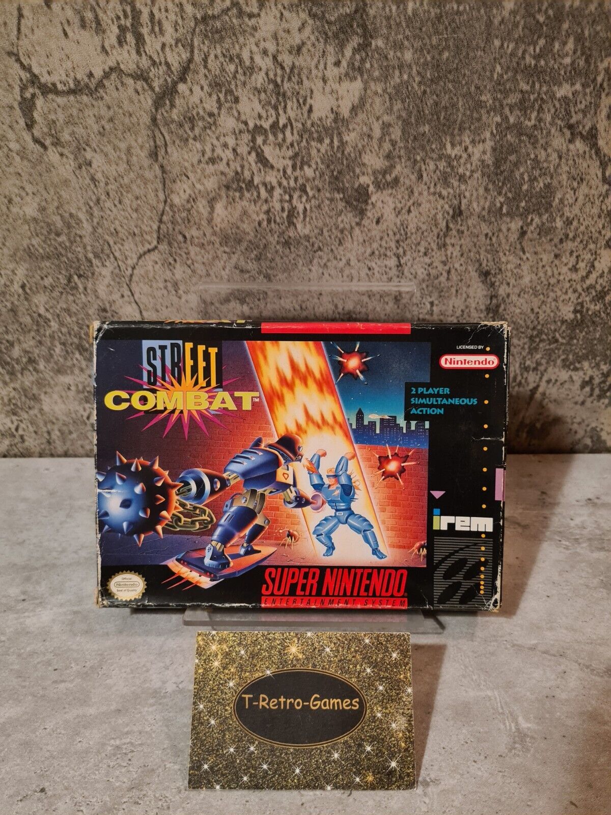 SNES Super Nintendo Street Combat mit OVP und Anleitung NTSC USA - T-Retro-Games 