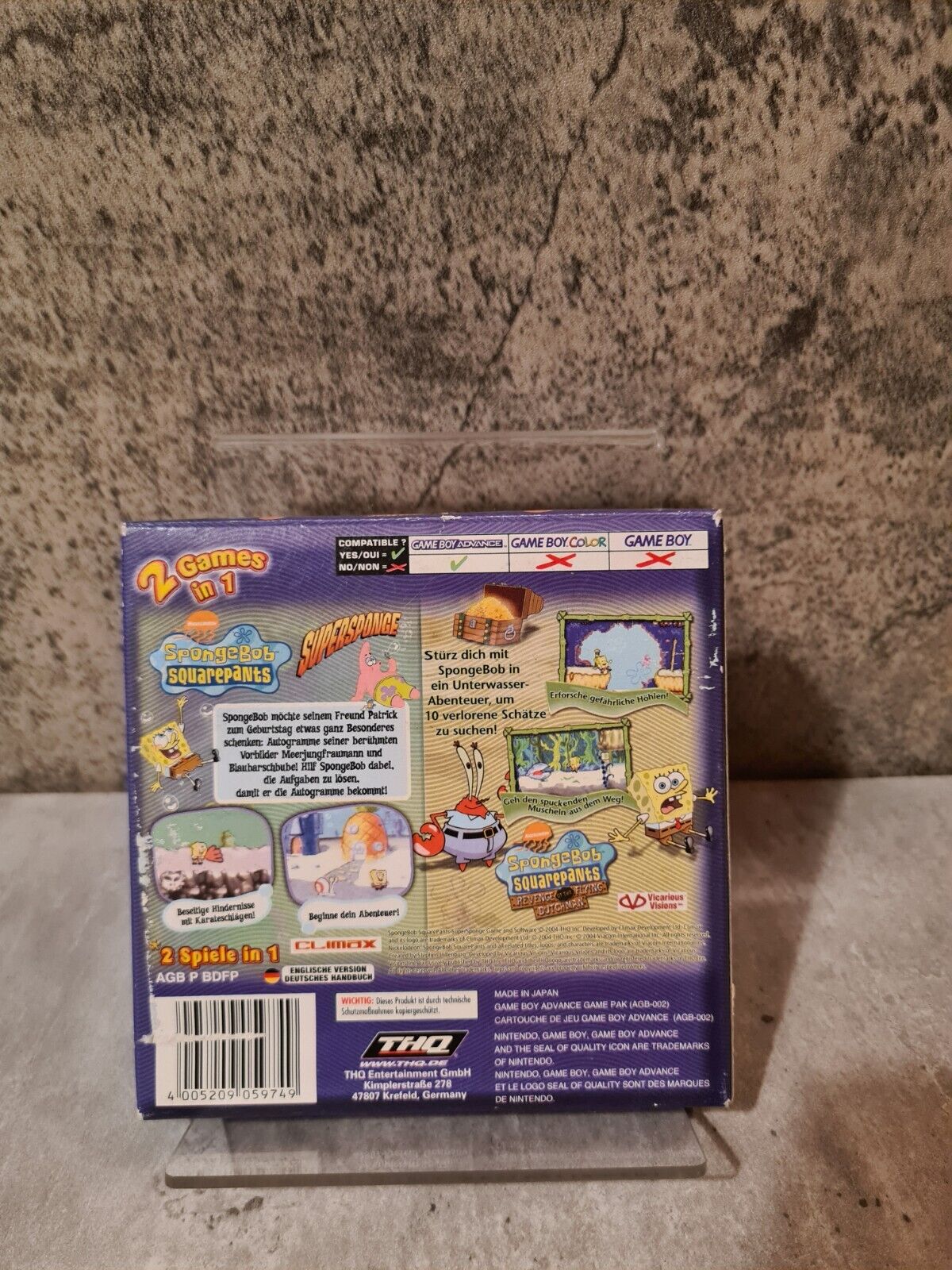 Nintendo Gameboy Advance Spongebob 2 Games in 1 mit OVP und Anleitung NOE - T-Retro-Games 