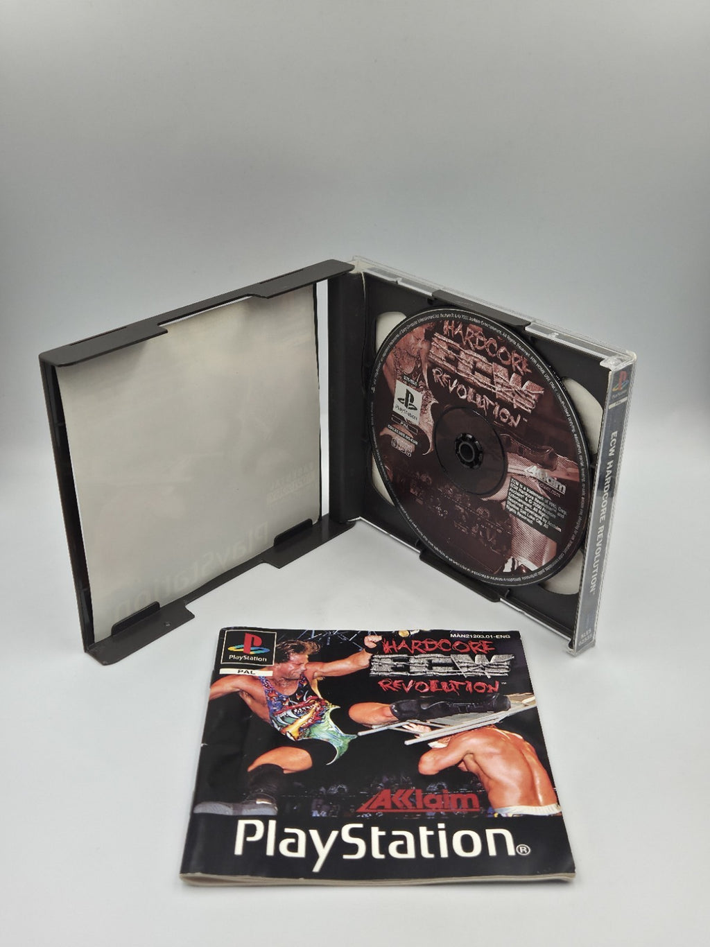 PS1 Playstation 1 Spiel ECW Hardcore Revolution mit OVP  Anleitung Englisch
