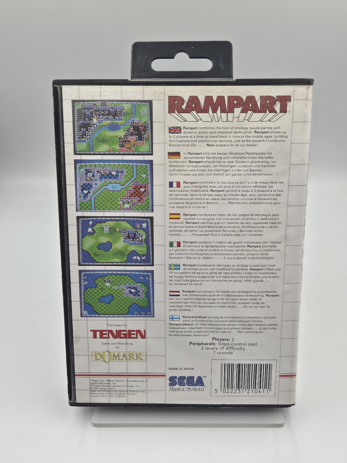 Sega Master System Spiel Rampart mit OVP und Anleitung Multi Language 