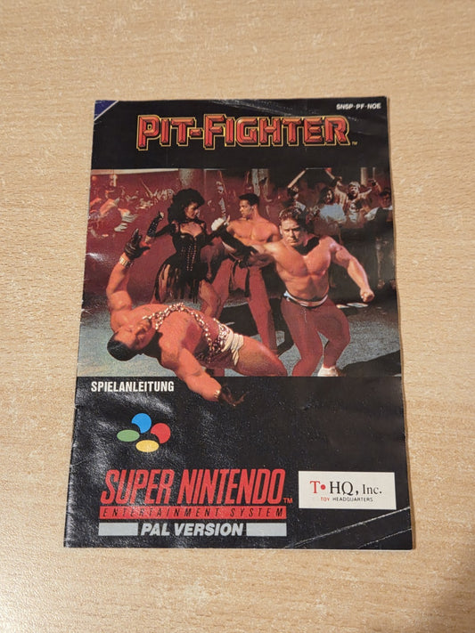 SNES Super Nintendo Pit-Fighter Instruction Booklet NOE