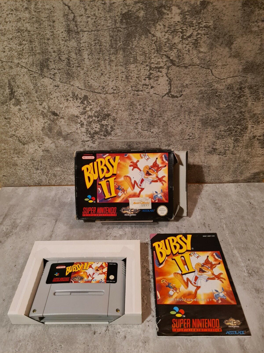 SNES Super Nintendo Bubsy II mit OVP und Anleitung EUR - T-Retro-Games 