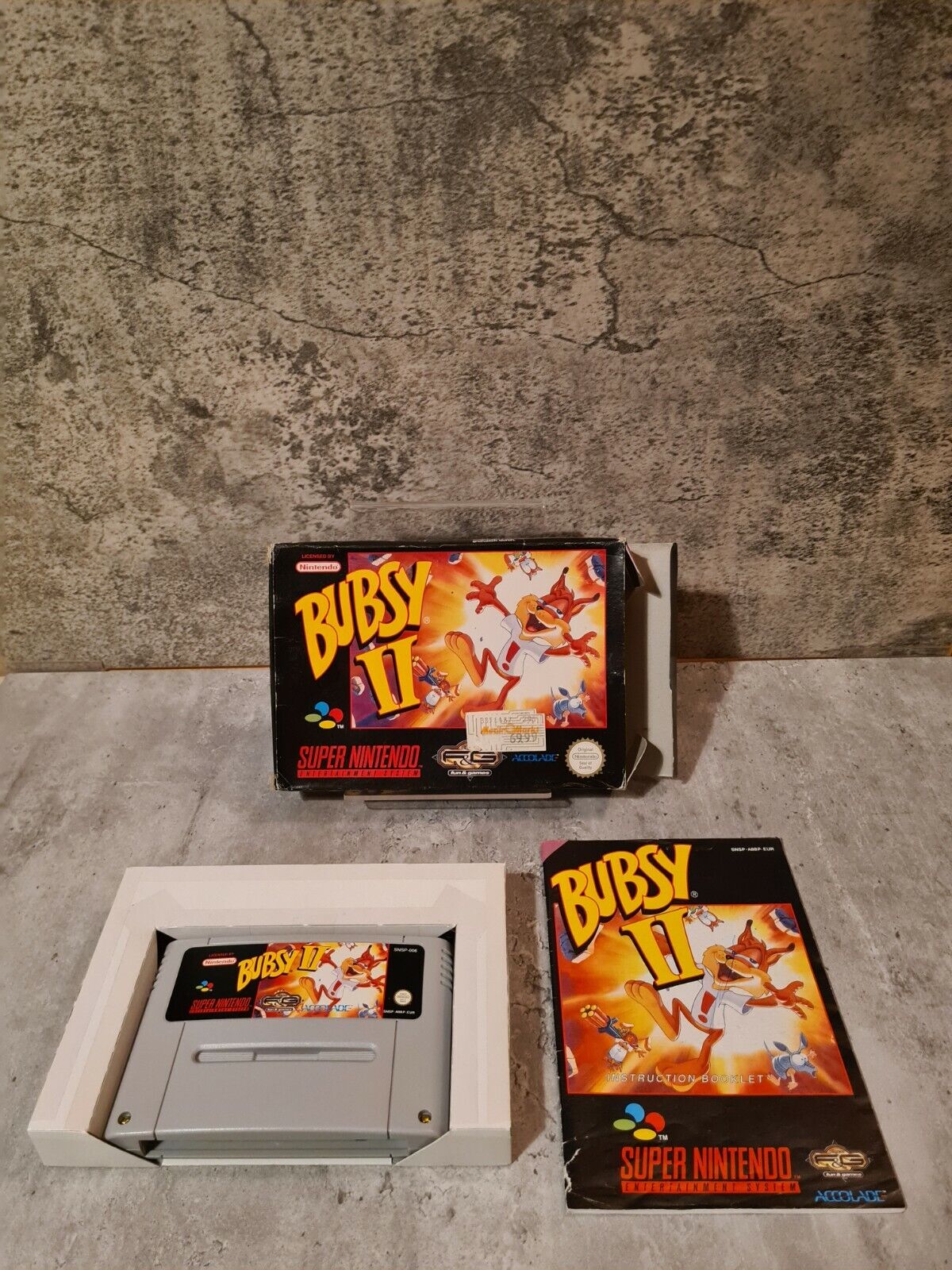 SNES Super Nintendo Bubsy II mit OVP und Anleitung EUR - T-Retro-Games 