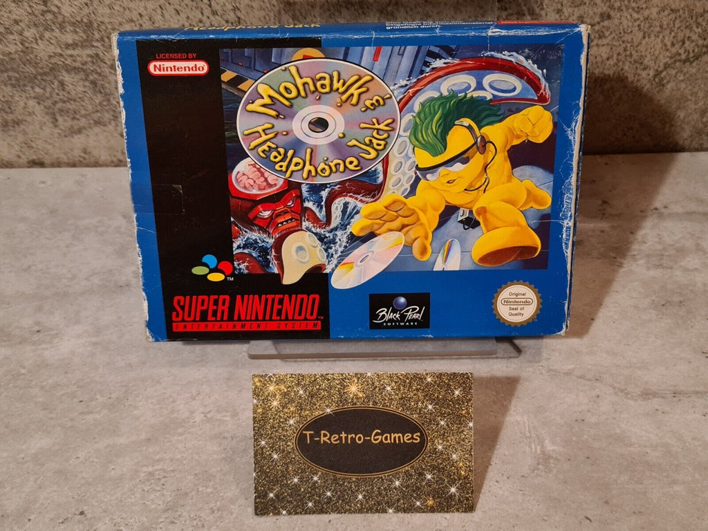 SNES Super Nintendo Mohawk & Headphone Jack mit OVP und Anleitung EUR - T-Retro-Games 