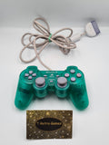 PS1 Playstation 1 Dual-Shock Controller Joystick Emerald Transparent SCPH-1200 - T-Retro-Games 