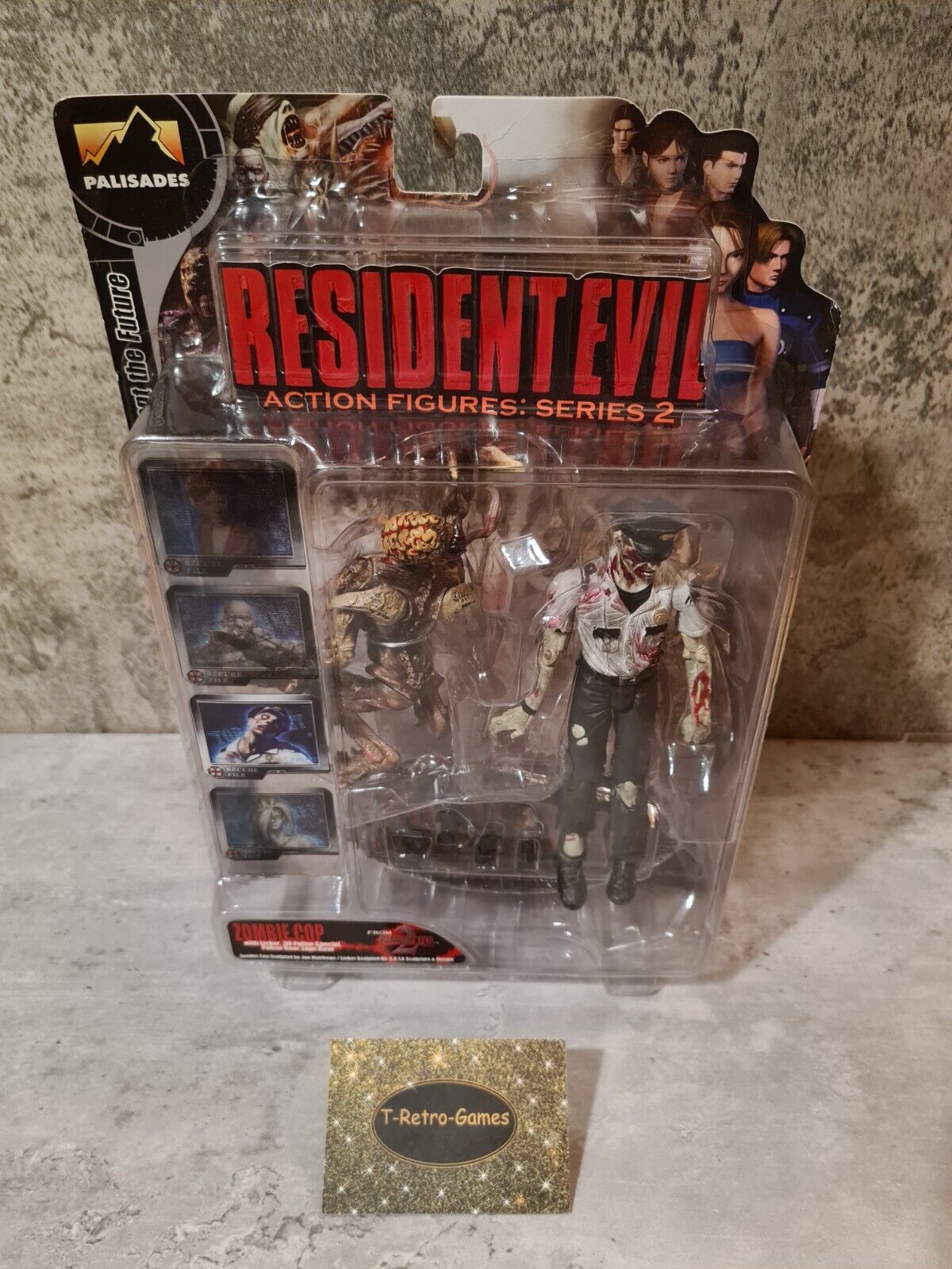 Palisades Action Figures: Series 2 Resident Evil Zombie Cop Weiß White 2001 - T-Retro-Games 