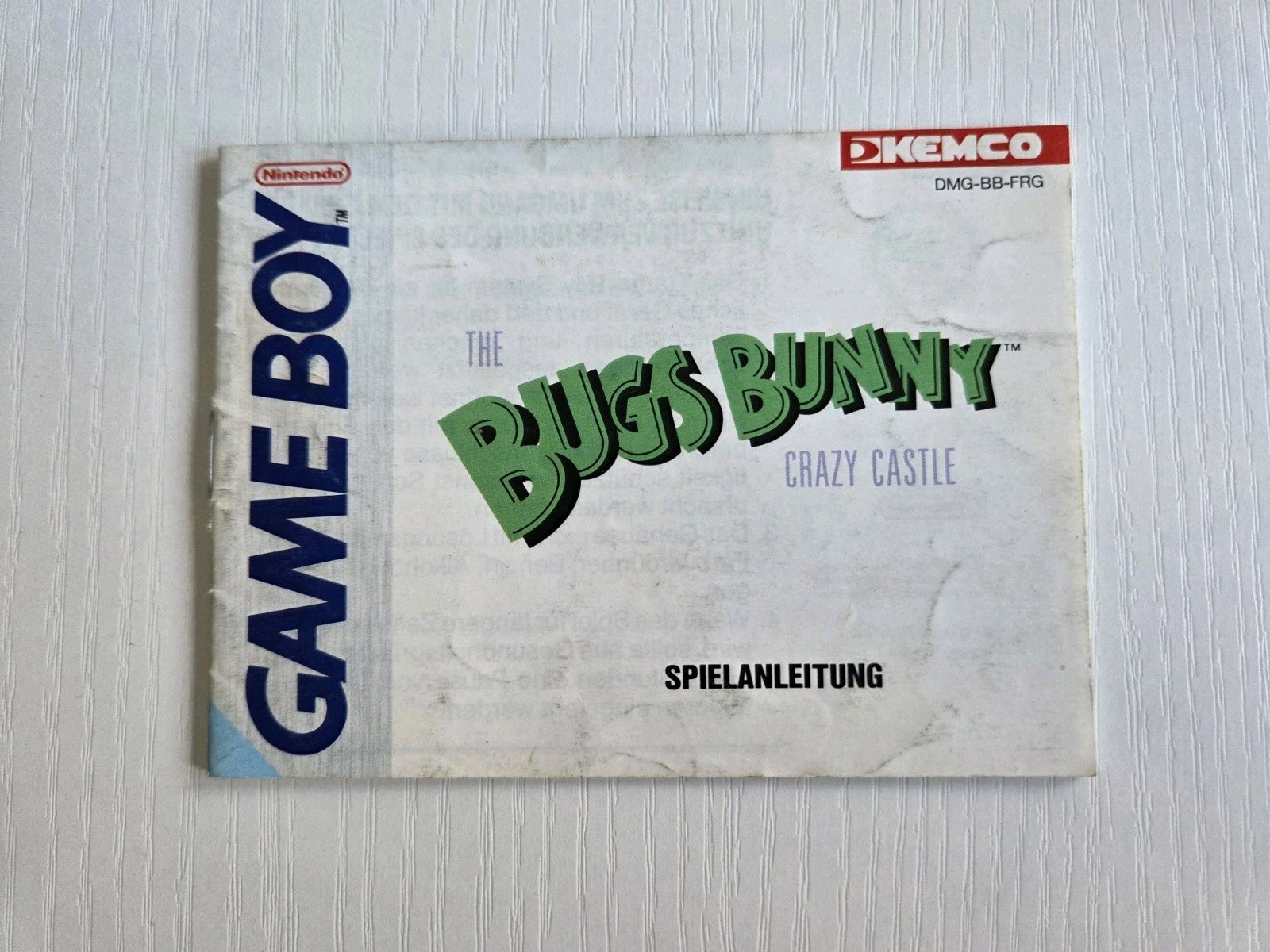 Game Boy Classic Bugs Bunny Crazy Castle Spielanleitung Instruction Booklet FRG