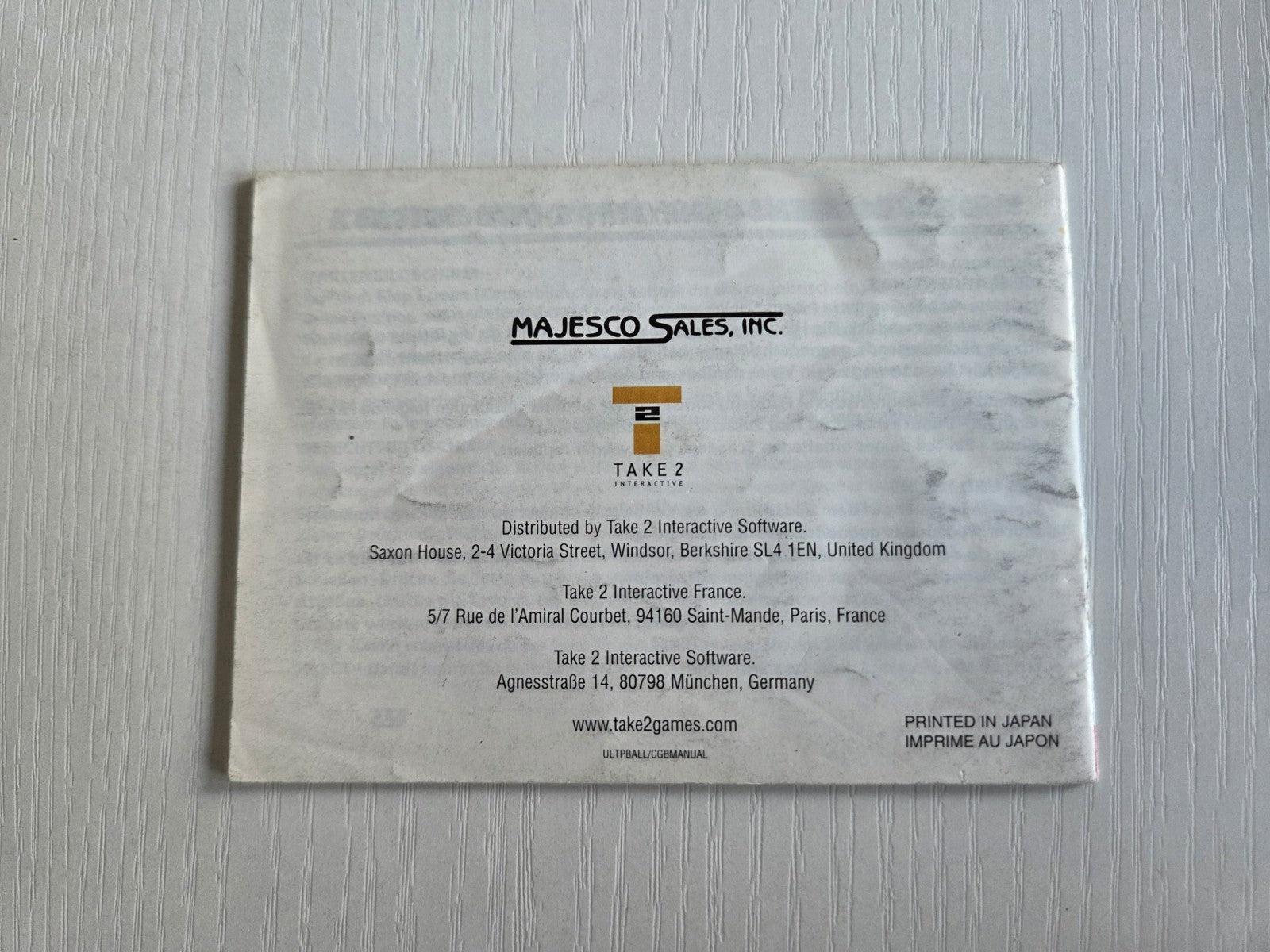 Nintendo Game Boy Color Spielanleitung Ultimate Paintball EUR